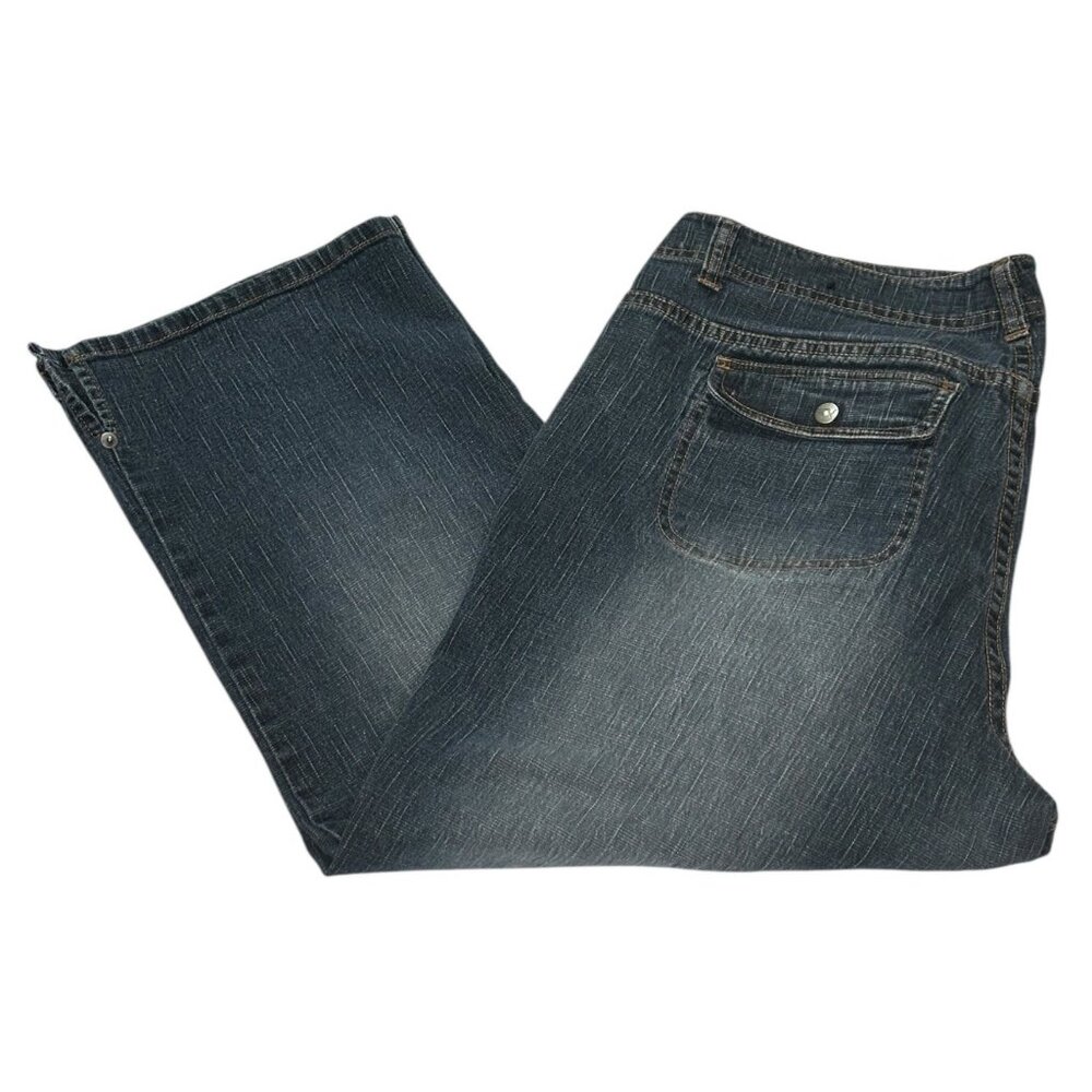 Venezia Jeans Womens Size 16 Medium Flare Leg Crop Casual Wear Pockets Denim